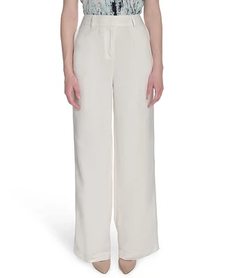 Calvin Klein Women's Linen Blend Wide-Leg Pants