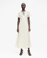 Mango Women's Openwork Details Embroidered Dress