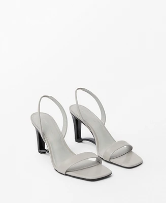 Mango Women's Leather Wedge-Heel Sandals
