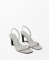 Mango Women's Leather Wedge-Heel Sandals