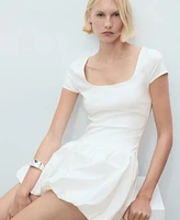 Mango Women's Puffed Hem Combined Dress