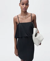 Mango Women's Ruffled Lyocell Dress