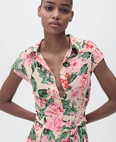 Mango Women's Belt Printed Shirt Dress