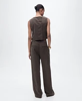 Mango Women's Pleated Straight-Fit Lyocell Pants