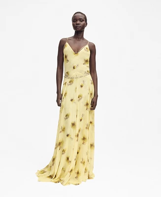 Mango Women's Long Floral-Print Dress