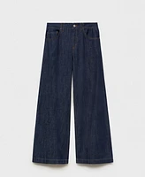 Mango Women's Wide Leg Mid-Rise Jeans