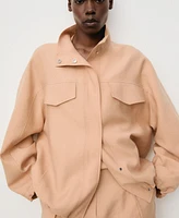 Mango Women's Pockets Oversized Lyocell Jacket