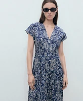 Mango Women's Paisley Flared Dress