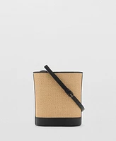Mango Women's Medium Raffia-Effect Bucket Bag
