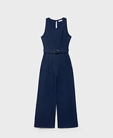 Mango Women's Long Soft Denim Jumpsuit