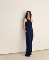 Mango Women's Denim-Effect Lyocell Pants