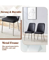 Pandora Patterned Dining Table Set with 4 Chairs, 63"x31.4