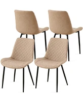 Mid-Century Modern Faux Leather Dining Chairs (4-Pack)