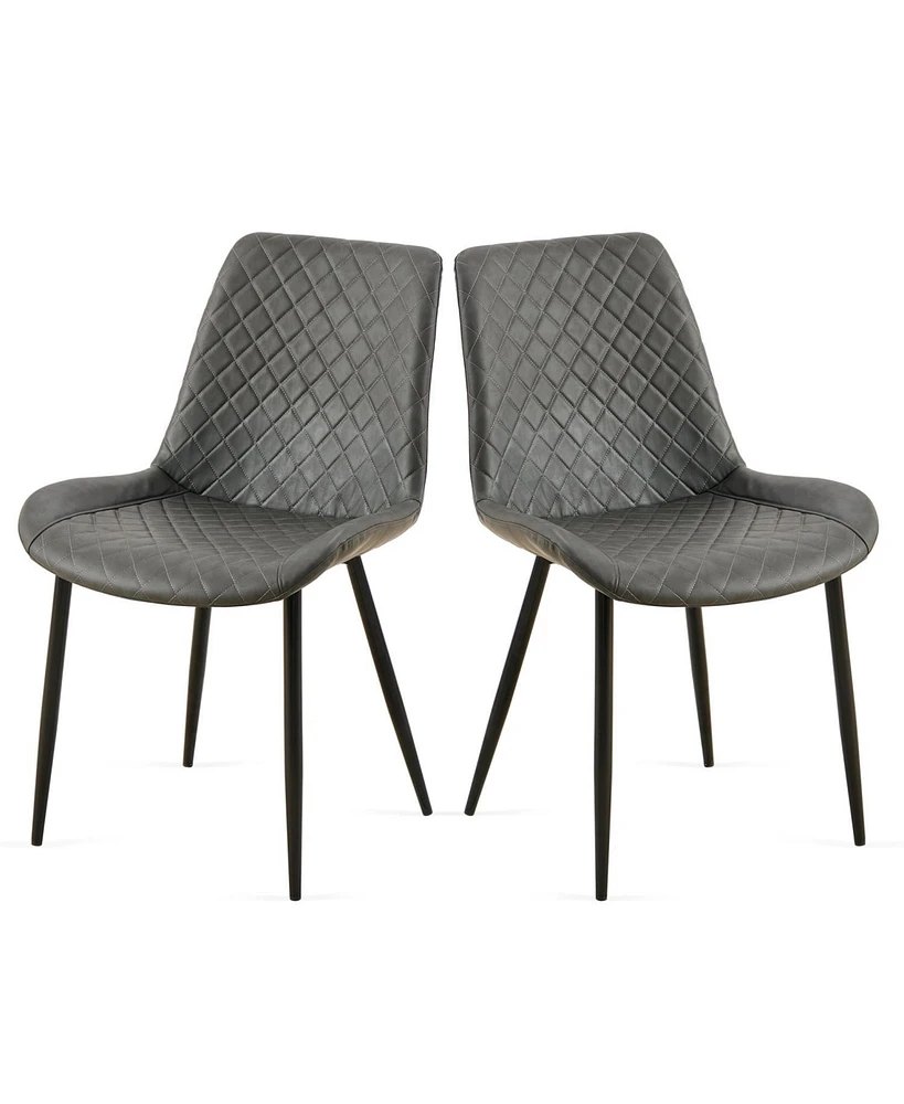 Mid-Century Modern Leathaire Dining Chairs, Set of 2