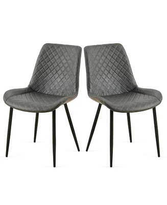 Mid-Century Modern Leathaire Dining Chairs, Set of 2