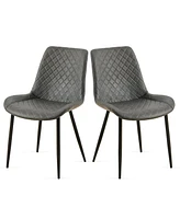 Mid-Century Modern Leathaire Dining Chairs, Set of 2