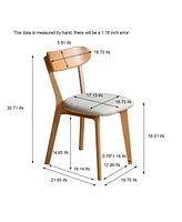 Solid Oak Dining Chair, North American, Fas Grade, Natural Wood, Dirt-Free, Simple, Elegant Style