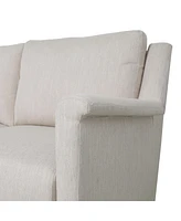 Contemporary Upholstered 3 Seat Sofa with Birch Wood Legs for Classy Comfort