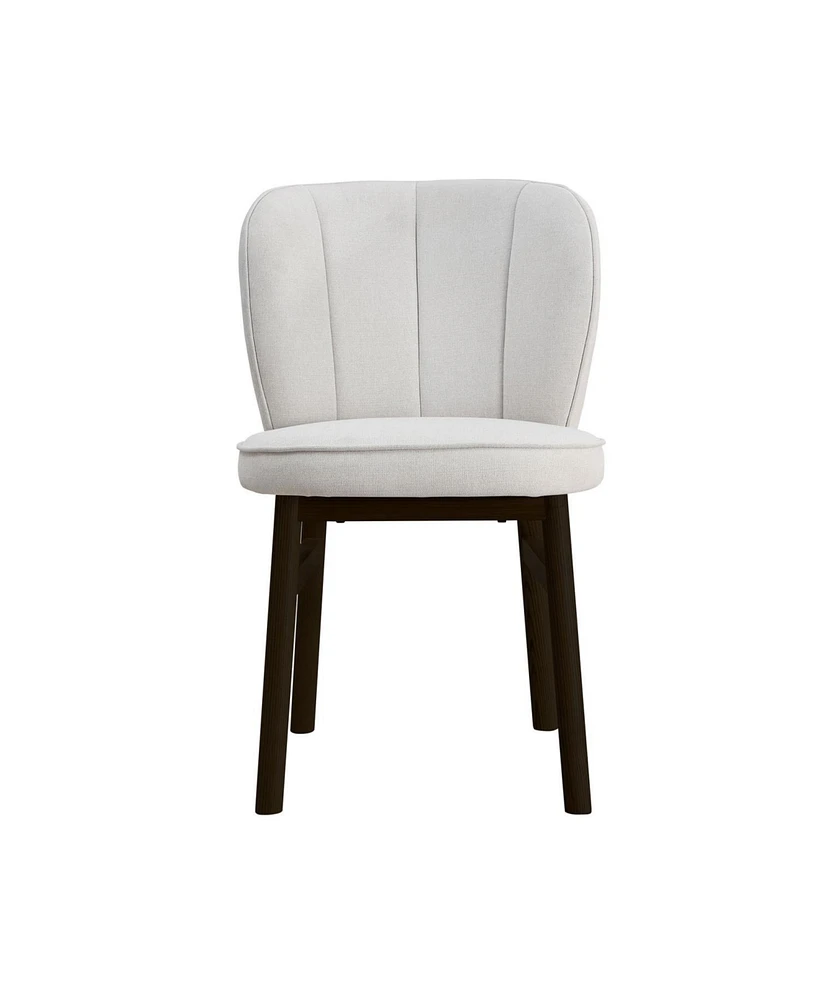 1 Pc Wooden Frame Upholstered Shell Dining Chair,Modern Armless Chairs Comfor Kitchen Chairs for Living Room,Restaurant