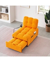 40.20 inches long, Teddy Sofa Fabric,a convertible sofa-bed, for Apartment Office Living Room - Orange