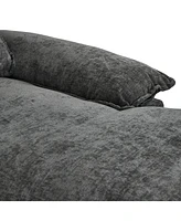 Chenille fabric with double lounge chair combination sofa