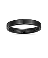 Bling Jewelry Plain Simple Thin Flat Band Rings Polished Titanium Comfort Fit 3MM