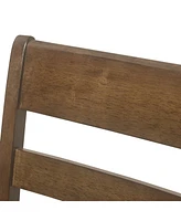 Farmhouse Upholstered Wood Counter Stools (Set of 2)