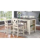 Set of 2 Modern Counter Height Wooden Chairs
