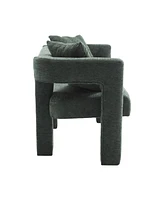 Upholstered Chenille Loveseat: Compact Sofa for Living Areas (Emerald)