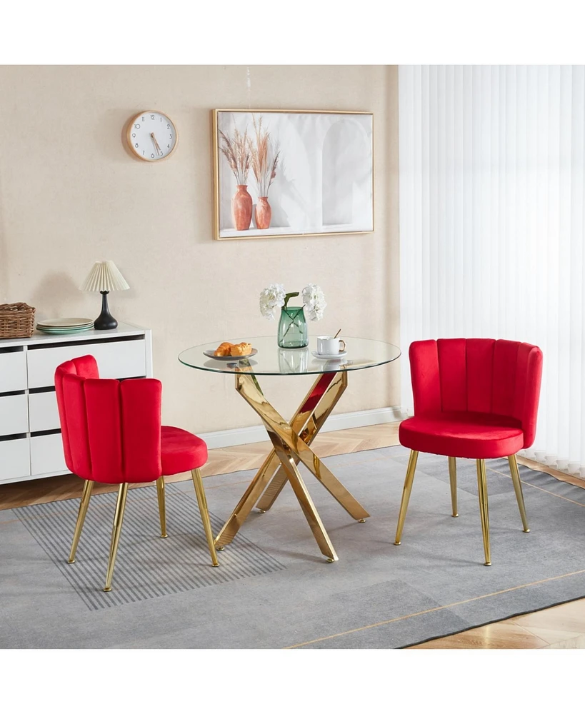 Mid-Century Dining Set: 4-6 Person Table with Glass Top & Pedestal