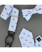 Trafalgar Men's Down The Stretch Racehorse Linen Blend Necktie