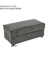 Modern Storage Sofa with Ottoman: Grey Corduroy Sofa with Device Chargers