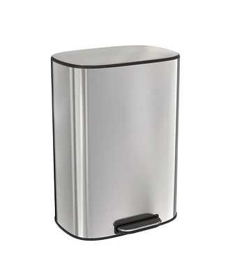 13 Gallon 50L Kitchen Foot Pedal Operated Soft Close Trash Can - Stainless Steel Ellipse Bustbin