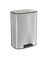 13 Gallon 50L Kitchen Foot Pedal Operated Soft Close Trash Can - Stainless Steel Ellipse Bustbin