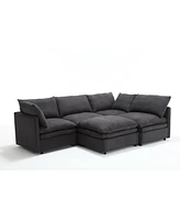 Contemporary U-Shape Sofa with Sleeper and Chaise for Living Spaces