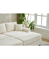 Modern Sectional Couch, 2 Pieces Corduroy Couch Cushion Covers