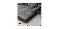Corduroy Convertible Sofa Bed: Modern Oversized Lounge Chair
