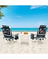 2 Pieces Folding Backpack Beach Chair with Pillow