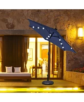 10 Feet Outdoor Patio Umbrella with Bright Solar Led Lights