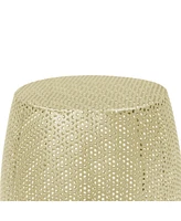 Round Metal Hollow Side Table