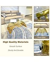 47" Modern Coffee Table with Clear Glass Top in Gold