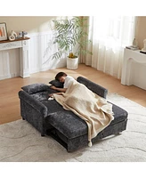 Upholstered Sofa Bed - Chenille Loveseat with Adjustable Back