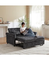 Upholstered Sofa Bed - Chenille Loveseat with Adjustable Back