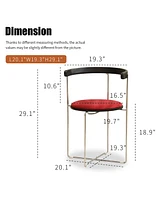 Modern Chrome Frame Folding Chair with Wood Back