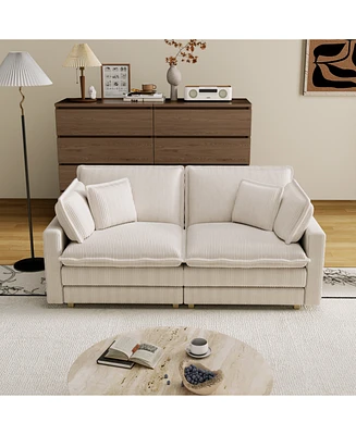 Modular Sectional Sofa with Deep Seat Comfort for Living Room (4 Pillows)