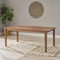 Farmhouse Dining Table With Slatted Top And Square Legs