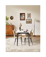 Dining Chair set of 2 with High Backs Mid Century Modern Kitchen & Dining Room Chairs Pu Faux Leather Upholstered sillas de comedor Comfortable Large