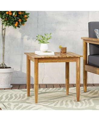 Rustic Acacia Wood Outdoor Side Table