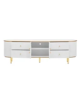 Tv Stand - 80 Inch, 4 Drawers, Cabinet, Metal Legs