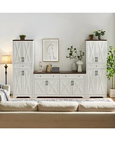 Tv Cabinet Set w/ Sideboards, 108.7"L x 68"H